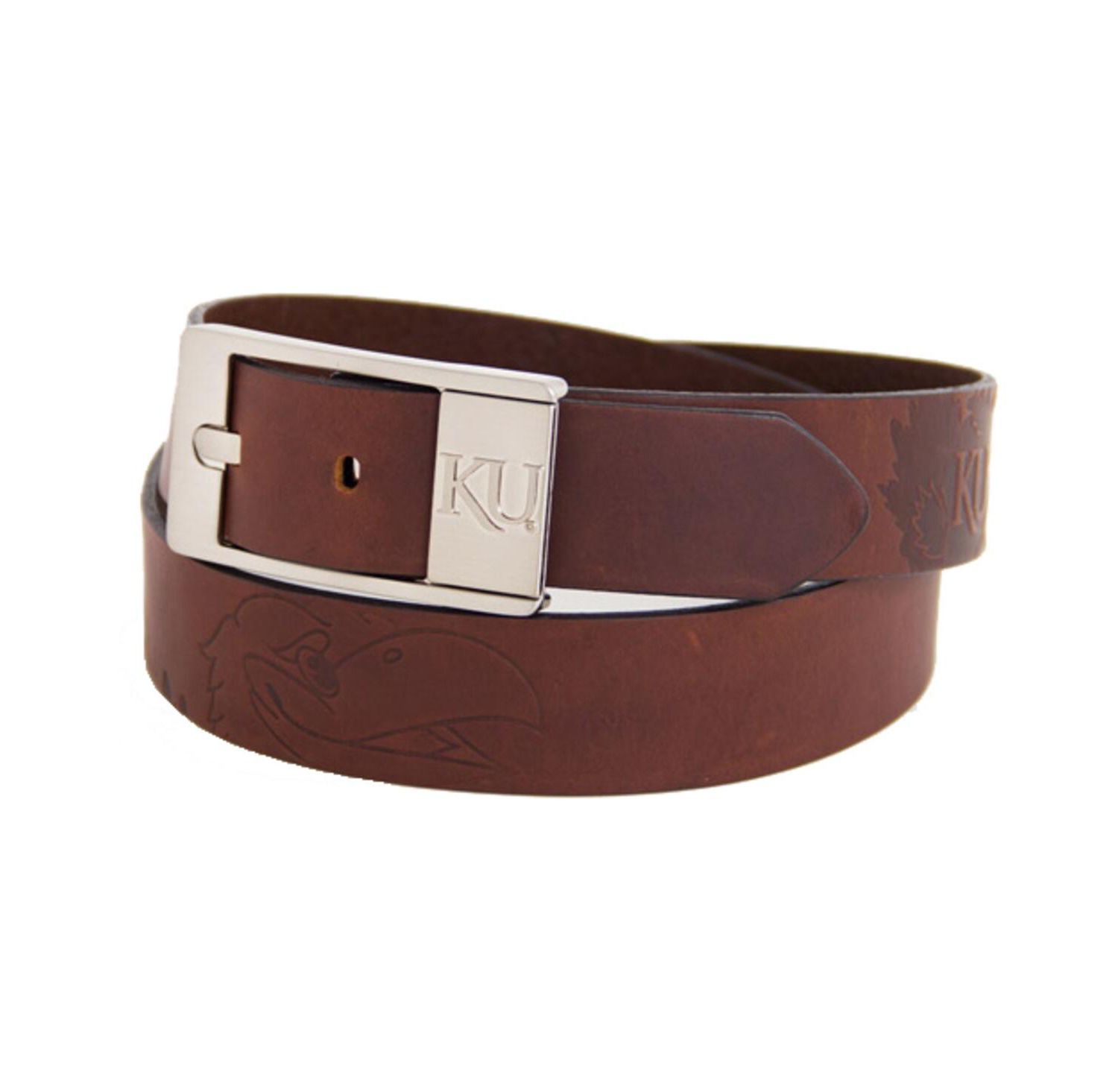 Men's Kansas Jayhawks Brandish Leather Belt - Brown