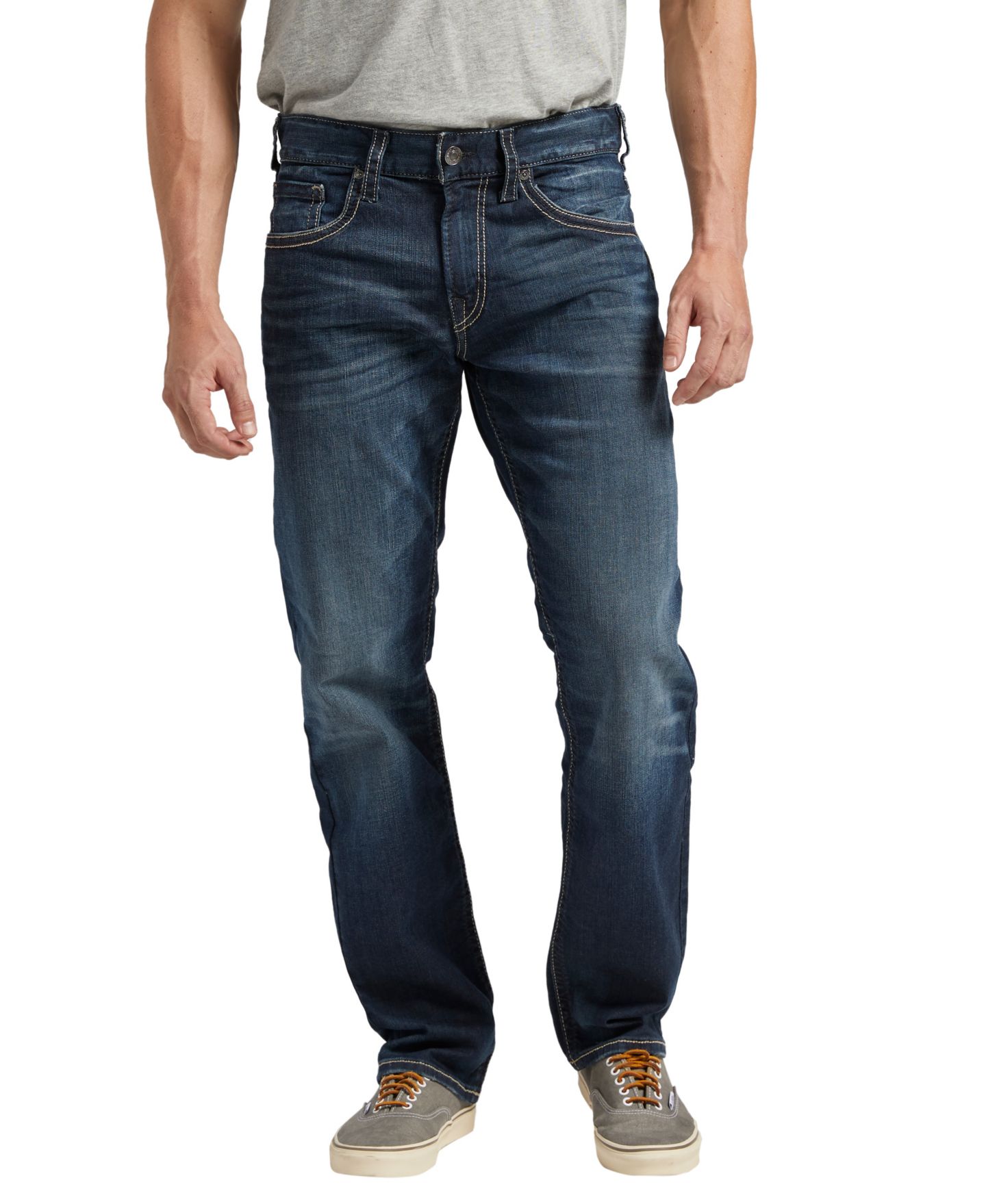 Мужские джинсы Silver Jeans Co. Eddie Athletic-Fit Taper, цвет: Индиго — фото 2