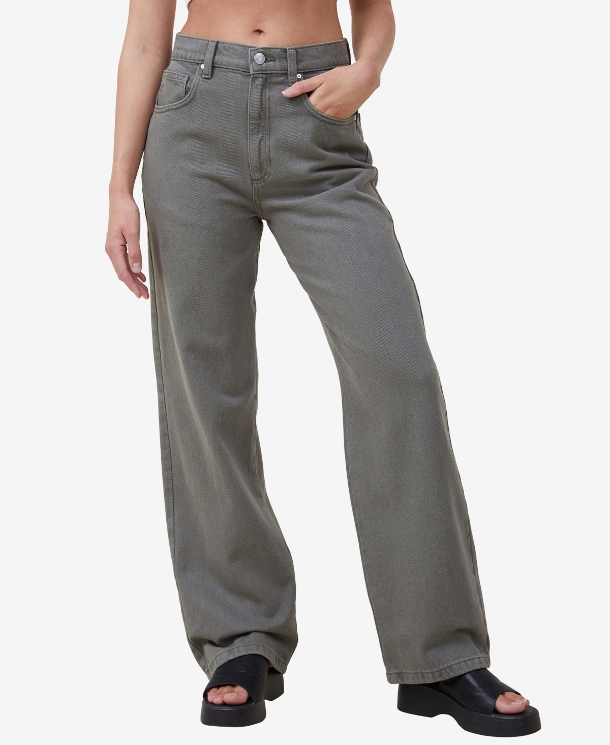 Cotton On Women's Loose Straight Jeans In Smokey Green