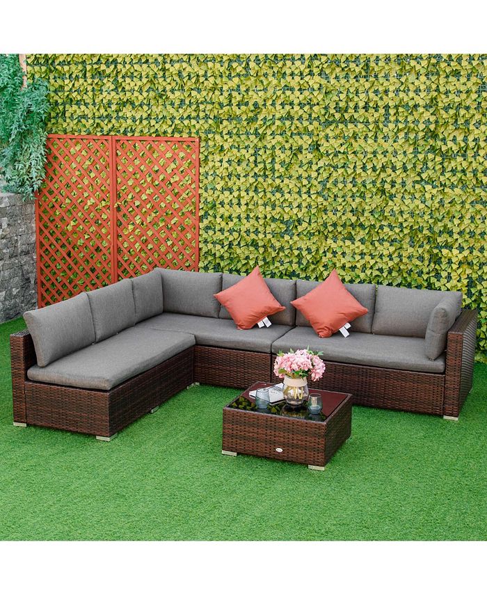 Outsunny 4Piece Patio Furniture Sets Outdoor Wicker Conversation Set