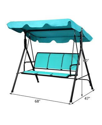 3 Person Patio Swing Canopy Yard Furniture