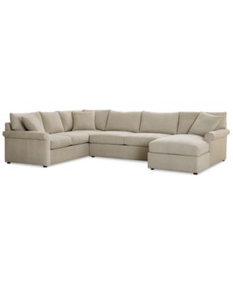 CLOSEOUT! Wrenley 138" 3-Pc. Fabric Sectional Chaise Sofa