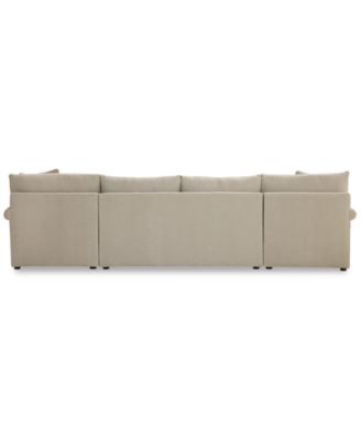 Wrenley 134" 3-Pc. Fabric Sectional Chaise Sofa