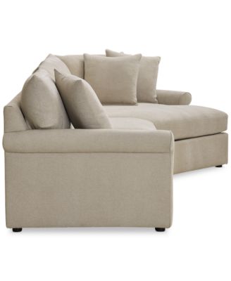 CLOSEOUT! Wrenley 131" 3-Pc. Fabric Modular Cuddler Chaise Sectional Sofa