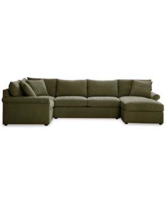 CLOSEOUT! Wrenley 138" 4-Pc. Fabric Modular Chaise Sleeper Sectional Sofa, Created for Macy's