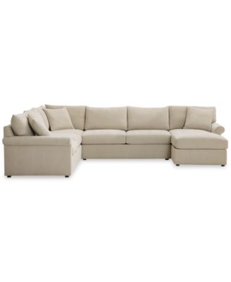 CLOSEOUT! Wrenley 138" 5-Pc. Fabric Modular Chaise Sectional Sofa