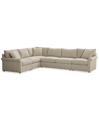 CLOSEOUT! Wrenley 137" 5-Pc. Fabric L-Shape Modular Sectional Sofa