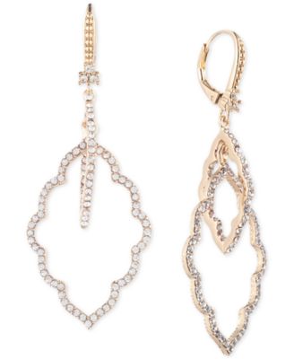 Gold-Tone Crystal Open Orbital Drop Earrings	