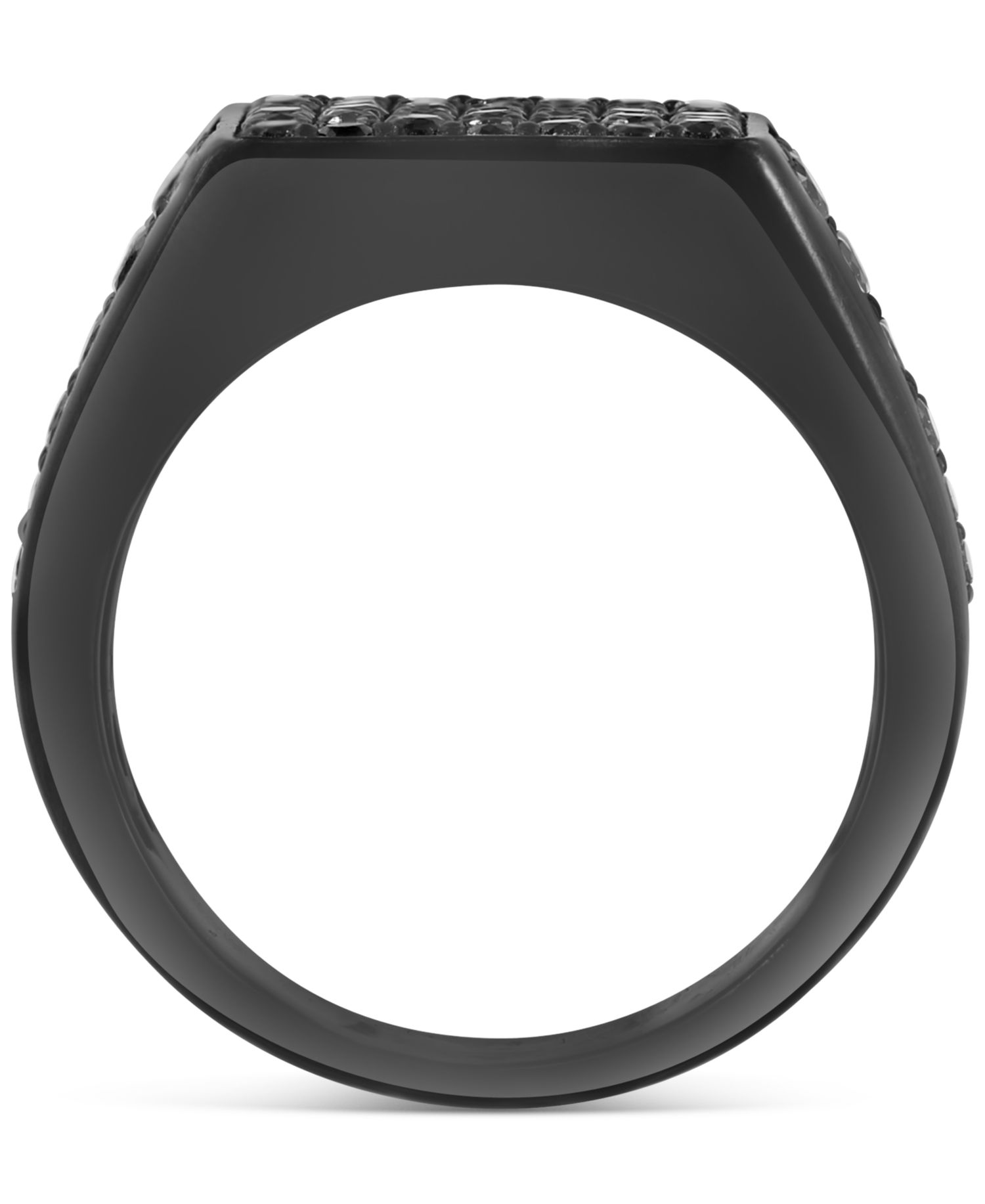 EFFY® Men's Black Spinel Cluster Ring (2-1/2 ct. t.w.) in Black PVD-Plated Sterling Silver