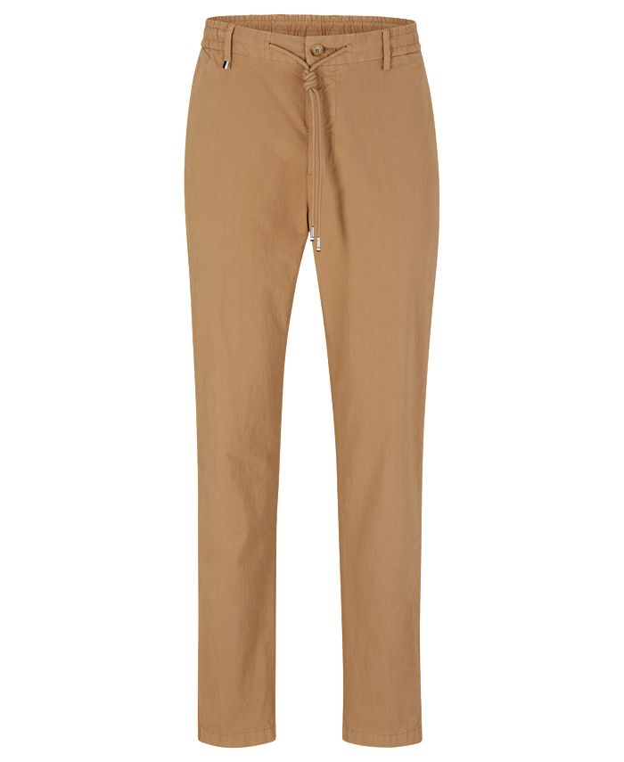 Hugo Boss BOSS by Men's Slim-Fit Paper-Touch Stretch Cotton Trousers ...