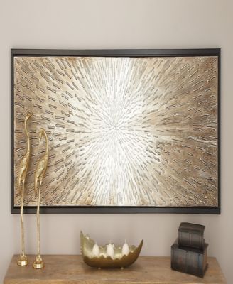 Canvas Radial Starburst Framed Wall Art with Black Frame, 71" x 1" x 20"
