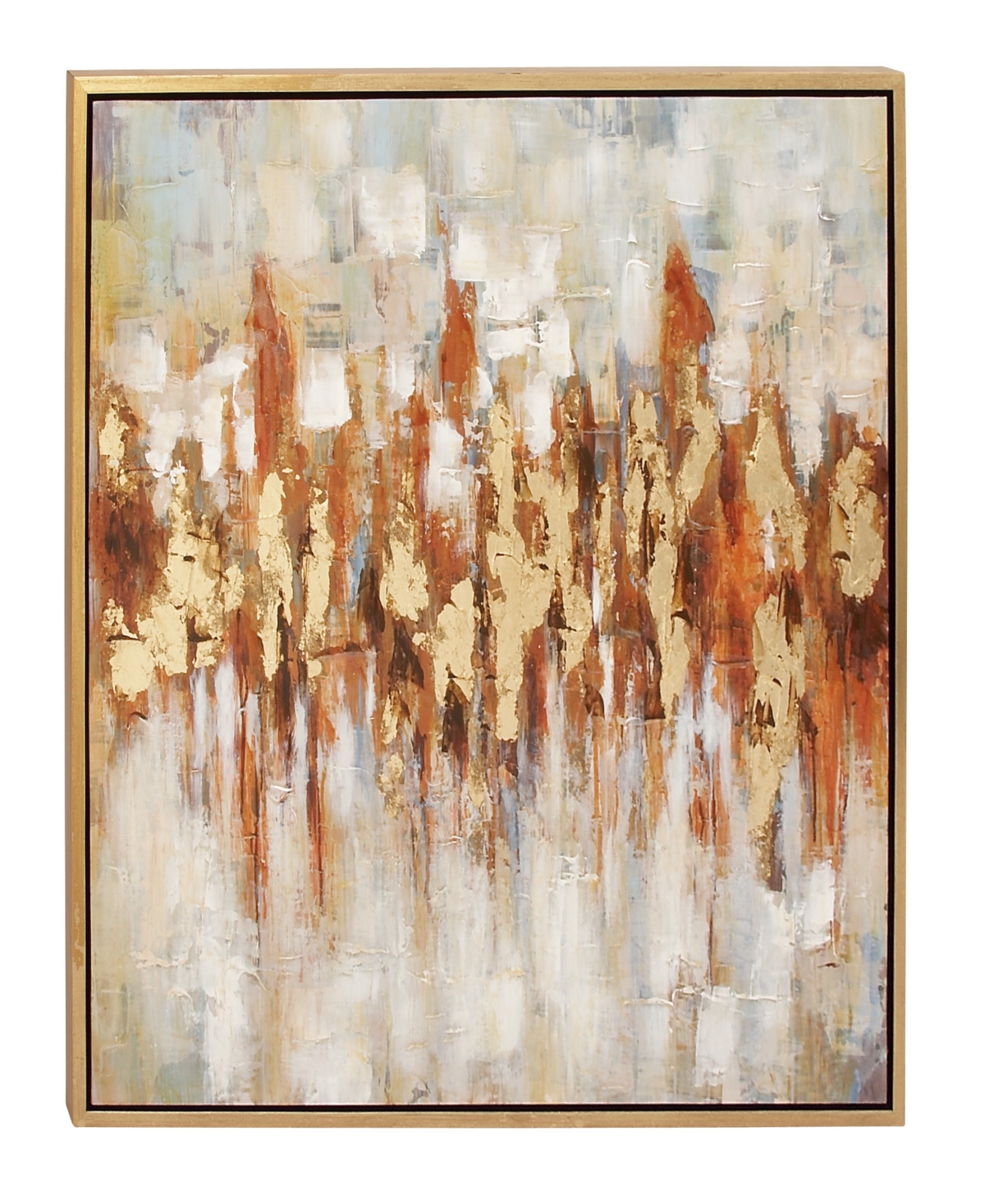 Rosemary Lane Canvas Abstract Framed Wall Art With Gold-tone Frame, 39" X 2" X 39"