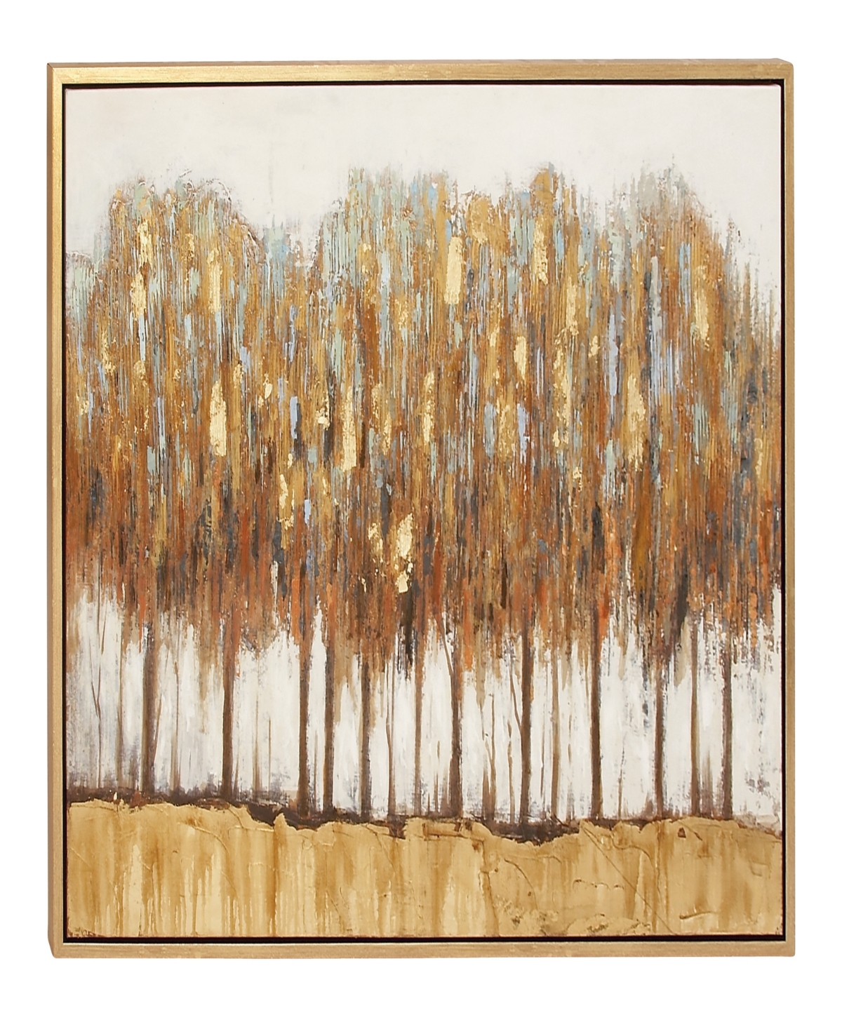 Rosemary Lane Canvas Tree Framed Wall Art With Gold-tone Frame, 47" X 2" X 36" In Brown