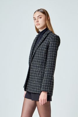 Women's Tweed Single Breasted Blazer