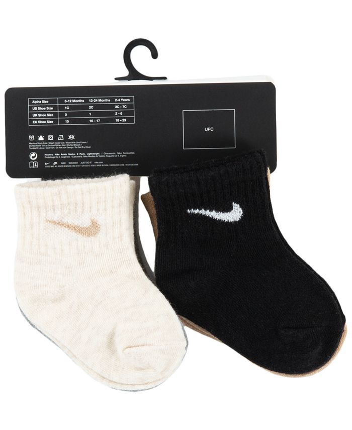 Nike Baby Girls Grip Socks, Pack of 3 - Macy's