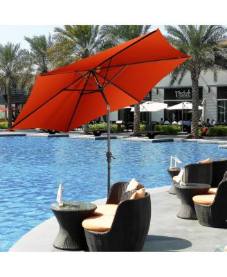 10FT Patio Umbrella Sunshade Market Steel Tilt W/ Crank Outdoor Yard Garden