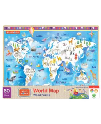 MasterPieces Puzzles 60 Piece Kids Jigsaw Puzzle - Hello, World! Map ...