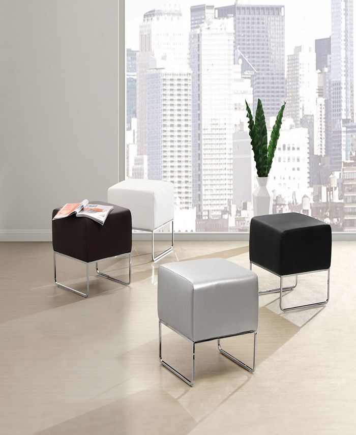 Zuo 18.5" Steel, Polyurethane Plush Contemporary Ottoman & Reviews