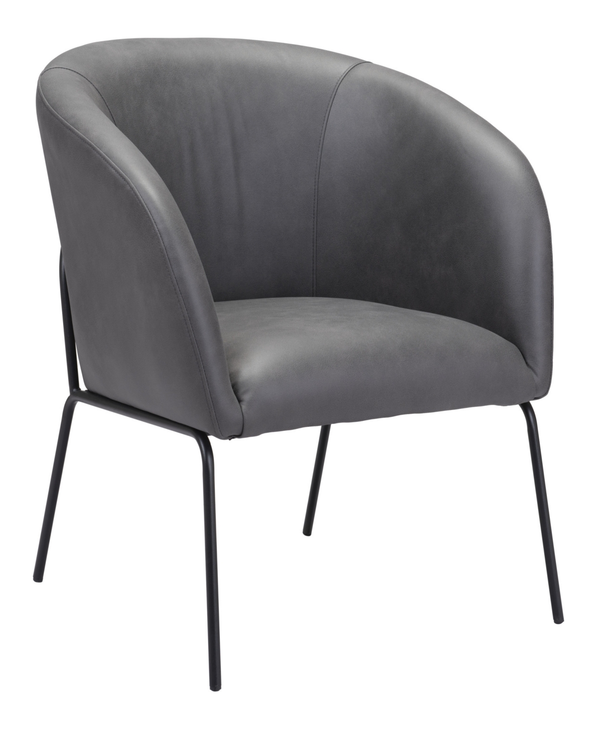 Zuo Steel, Polyester Quinten Boho Chic Accent Chair - Vintage-like Gray, Gold
