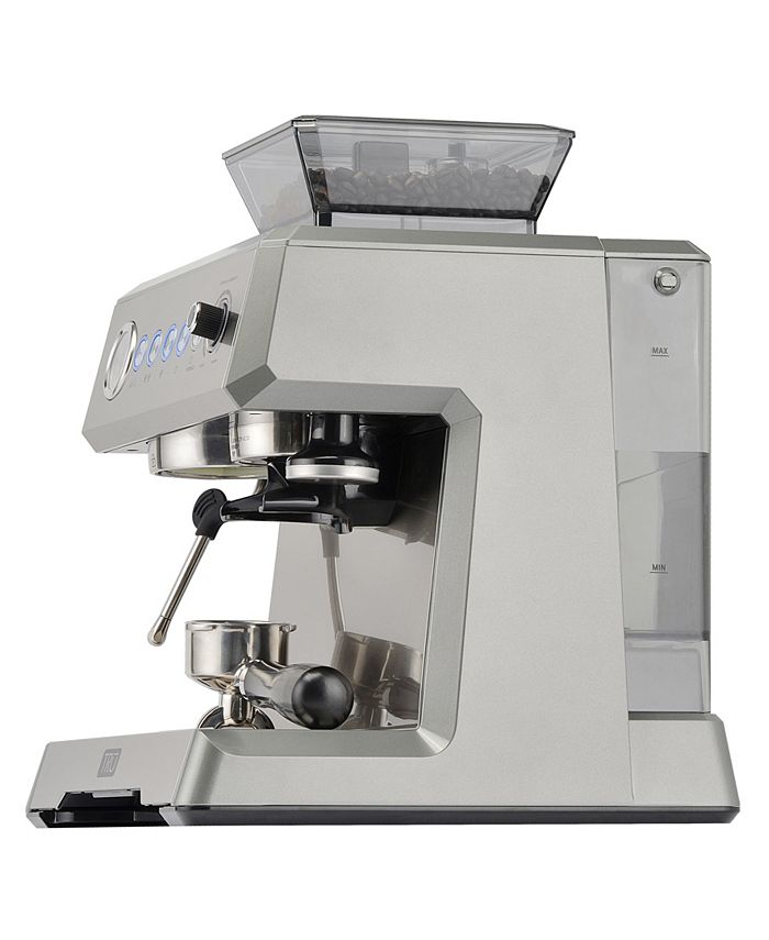 TRU 15Bar SemiAutomatic AllInOne Espresso Maker with Grinder and