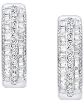 Diamond Hoop Earrings (1/4 ct. t.w.) in Sterling Silver