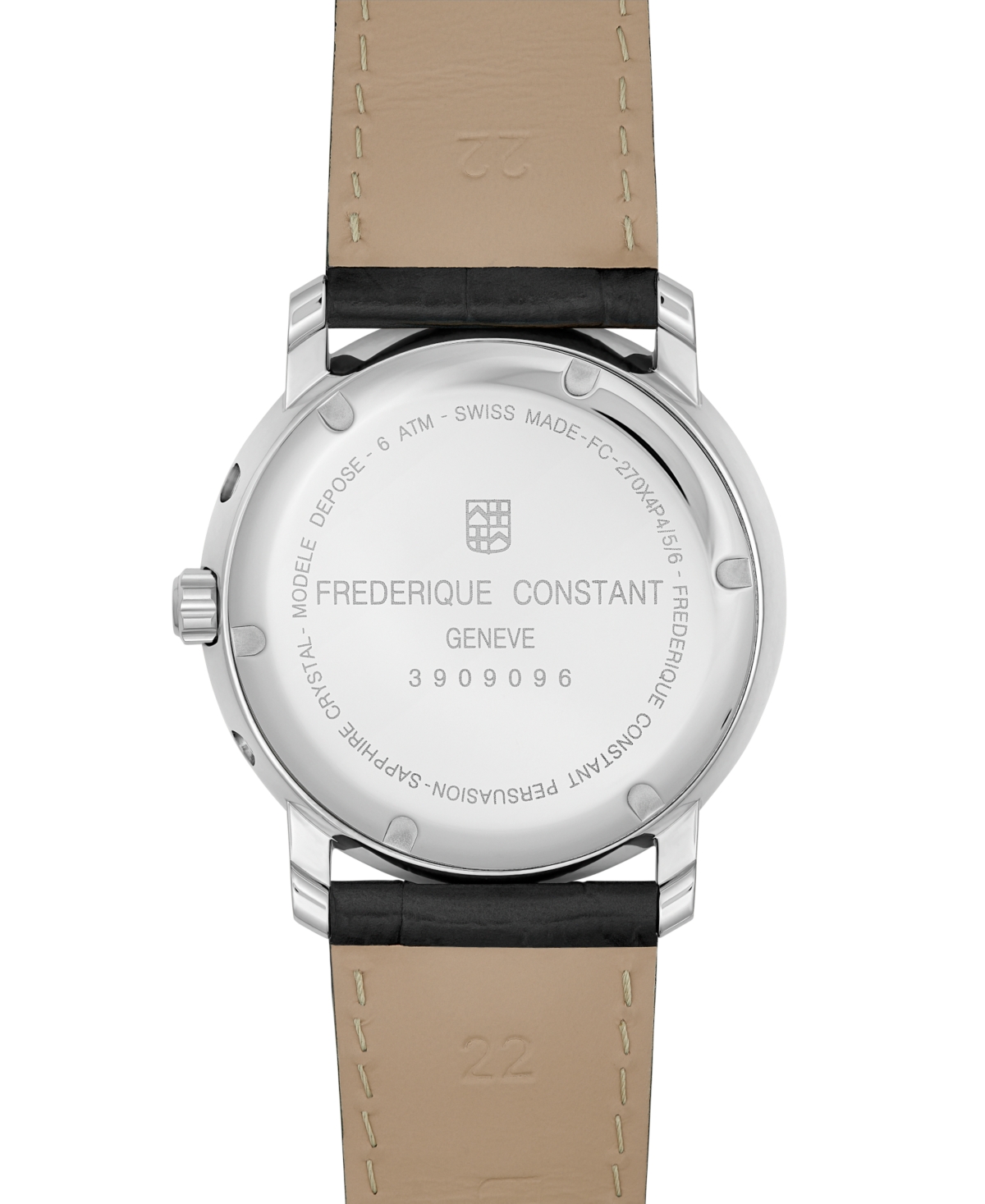 Shop Frederique Constant Men's Swiss Classics Business Timer Black Leather Strap Watch 40mm