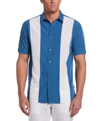 Cubavera - Men's Retro Panel Short-Sleeve Button-Front Shirt