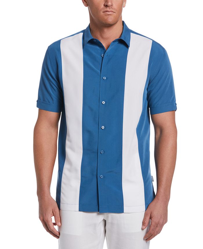 Cubavera Men's Retro Panel Short-Sleeve Button-Front Shirt - Macy's