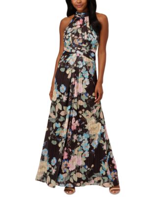 Adrianna Papell - Women's Floral-Print Halter Gown