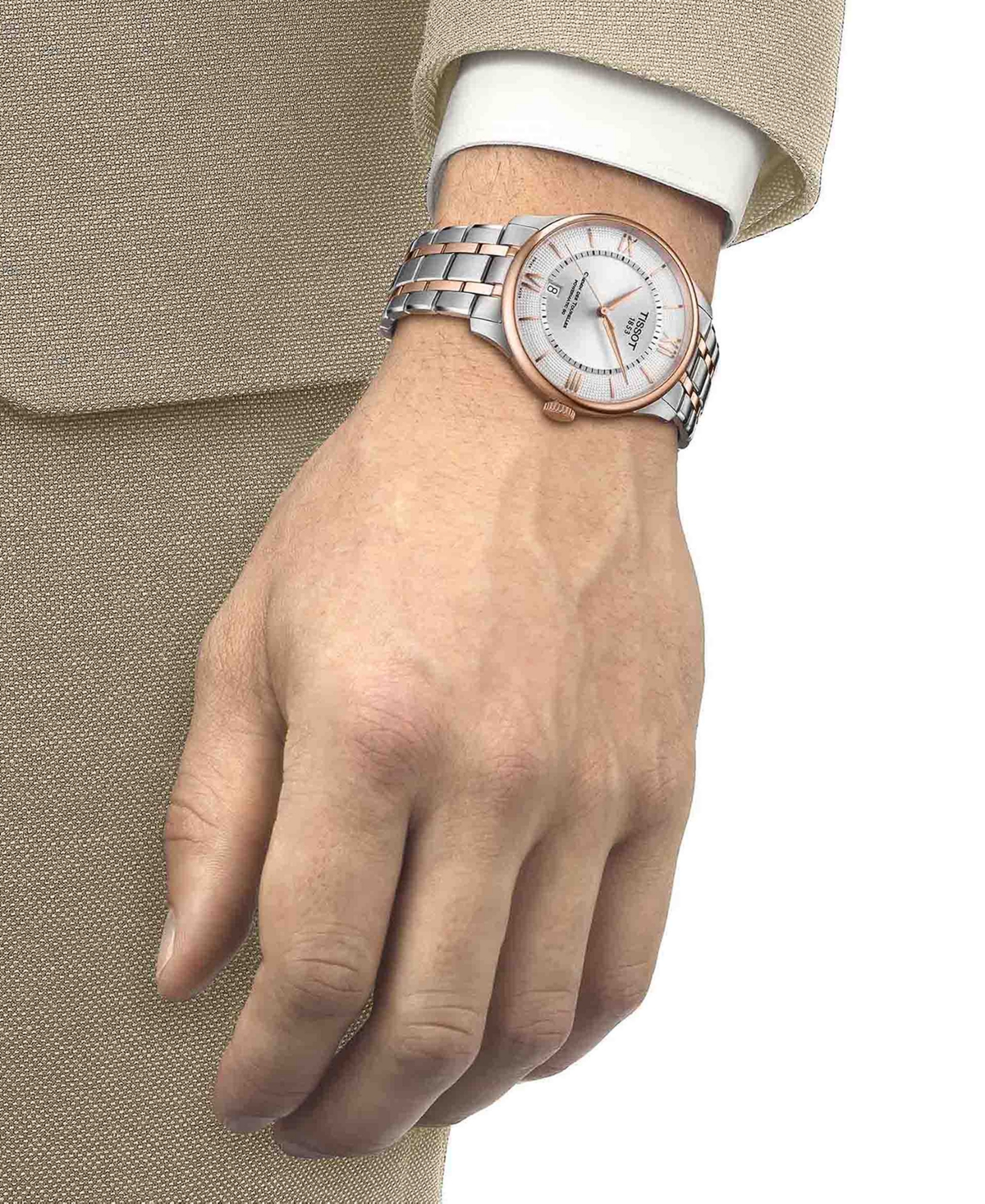 Shop Tissot Unisex Swiss Automatic Chemin Des Tourelles Powermatic 80 Two-tone Stainless Steel Bracelet Watch 39 In No Color