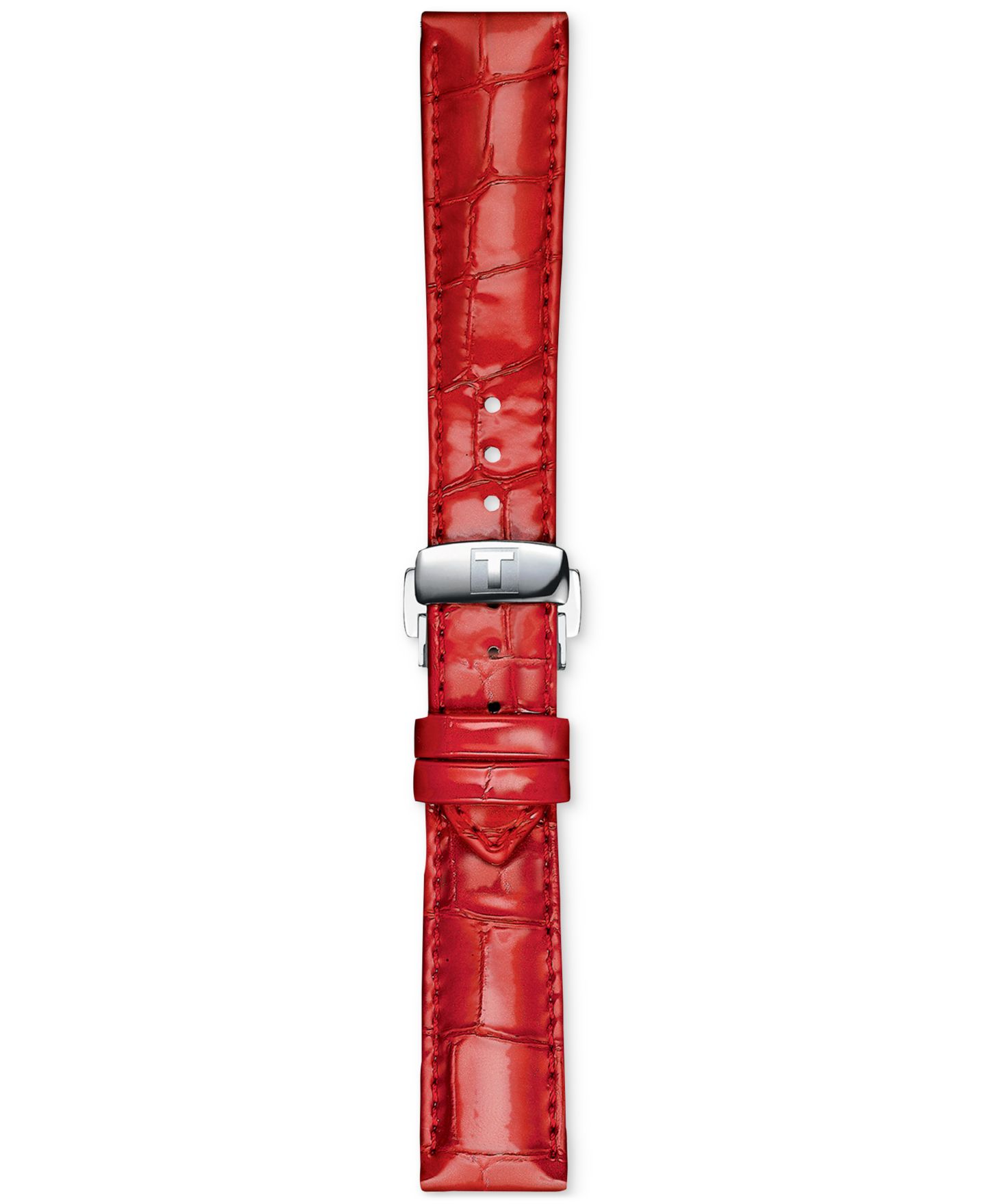 Женские часы Tissot Swiss Automatic Chemin des Tourelles Powermatic 80 Red Leather Strap Watch 34mm — фото 4