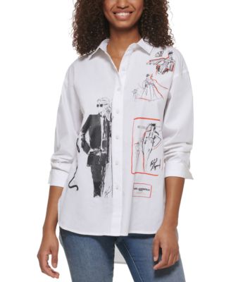 KARL LAGERFELD PARIS - Women's Met Gala Poplin Shirt
