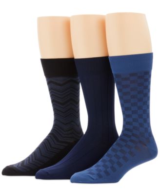 Perry Ellis Men's 3-Pk. Microfiber Patterned Socks