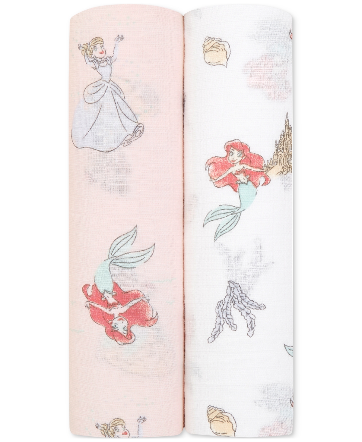 Aden By Aden + Anais Baby Girls Mermaid Muslin Swaddles, Pack Of 2 In Pink