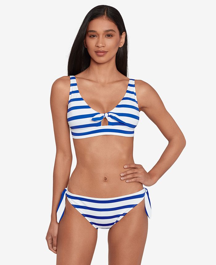 Lauren Ralph Lauren Women's Tie-Front Striped Bikini Hipster Bikini Bottoms Reviews - Swimsuits & Cover-Ups - - Macy's
