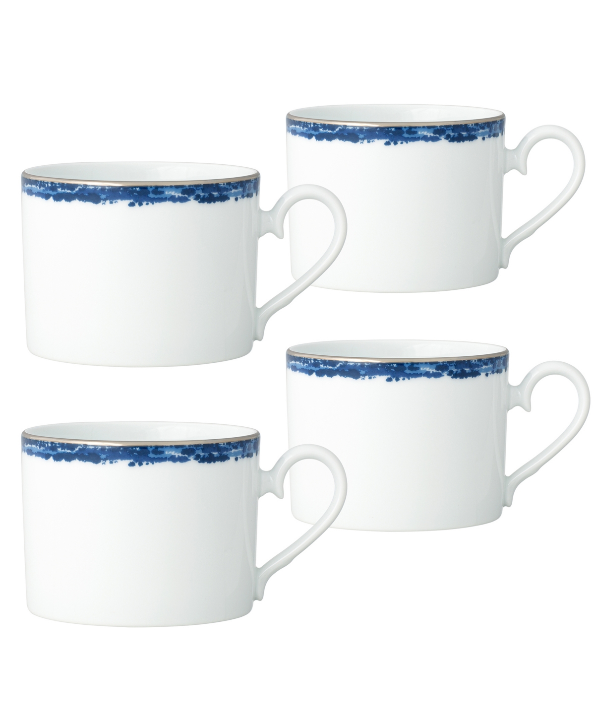 Noritake Rill 4 Piece Cup Set, Service For 4 In Blue