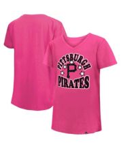 New Era Big Girls New Era Pink Colorado Rockies Jersey Stars V-Neck T-shirt