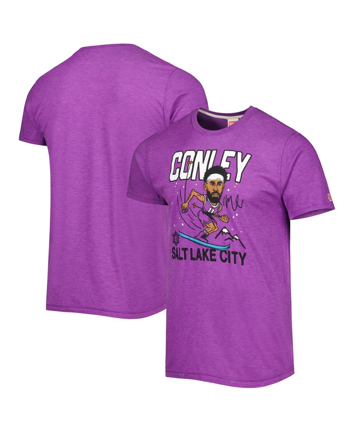 Men's Homage Mike Conley Heathered Purple Utah Jazz Caricature Tri-Blend T-shirt - Heathered Purple