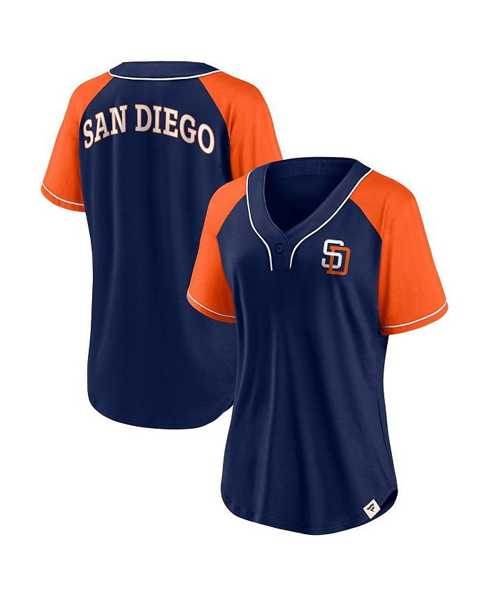 Women's San Diego Padres Fanatics Navy Plus Size Team Lockup Long Sleeve T Shirt
