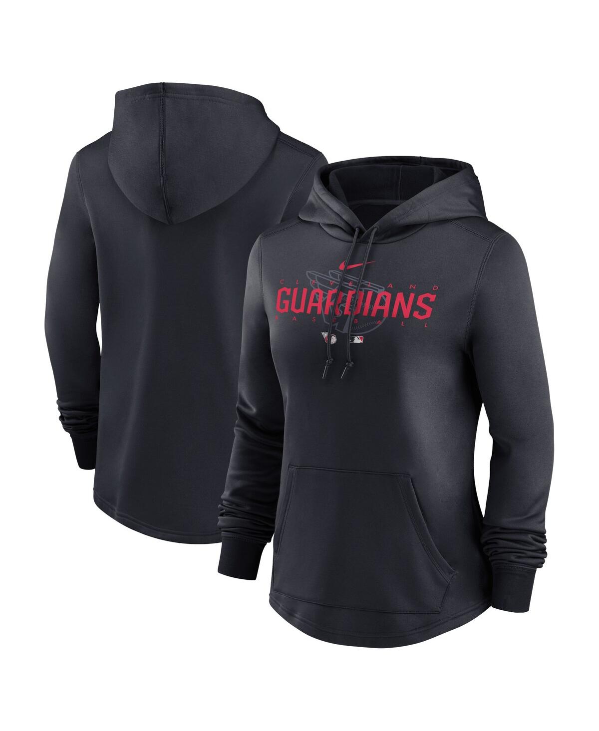 Nike Women's  Navy Cleveland Guardians Authentic Collection Pregame Performance Pullover Hoodie In Navy