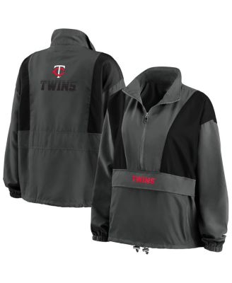 Women's Charcoal Minnesota Twins Packable Half-Zip Jacket