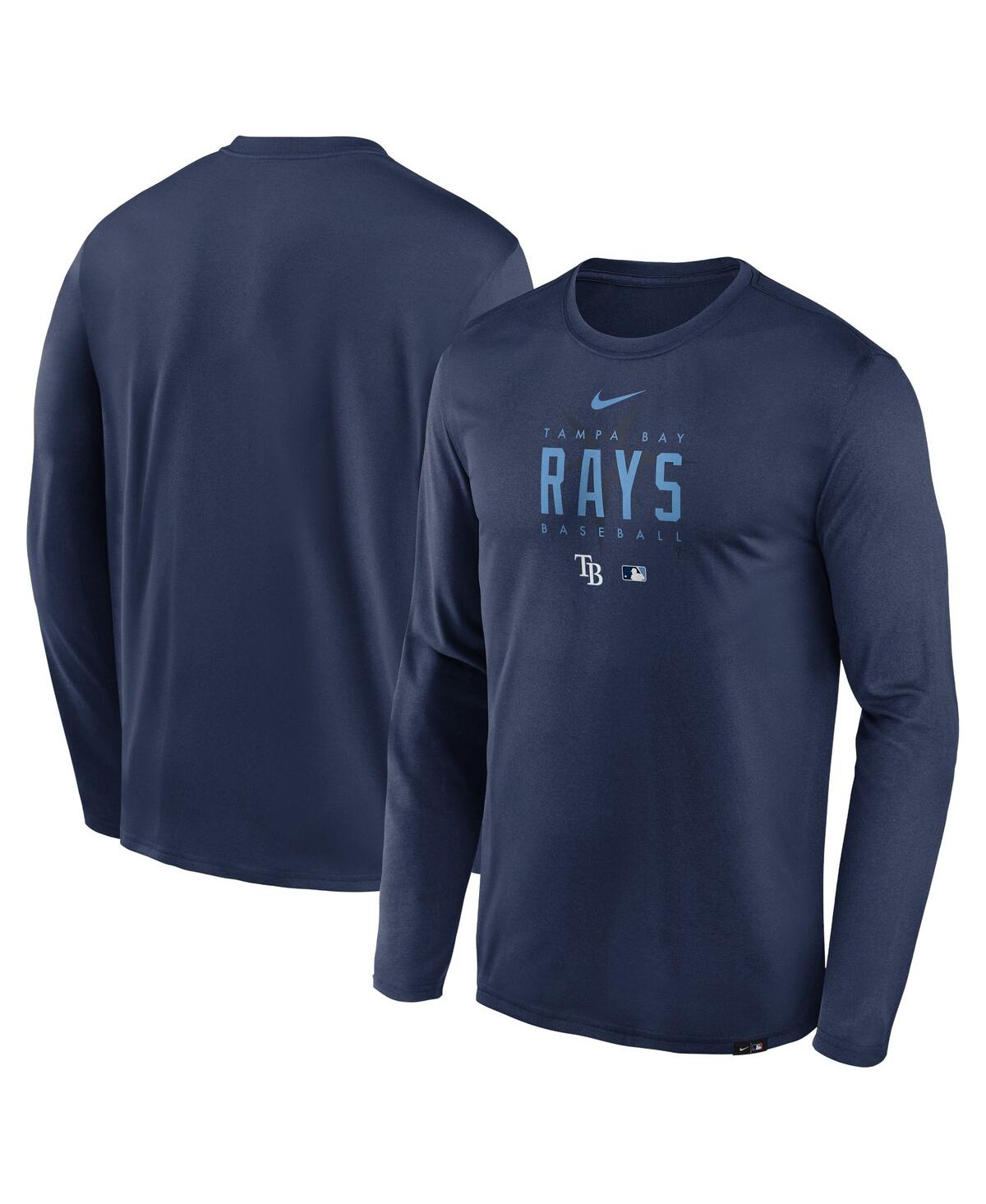Men's NikeTampa Bay Rays Authentic Collection Team Logo Legend Performance Long Sleeve T-shirt - Navy