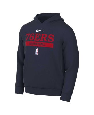 Men's Navy Philadelphia 76ers 2022/23 Spotlight On-Court Practice Performance Pullover Hoodie