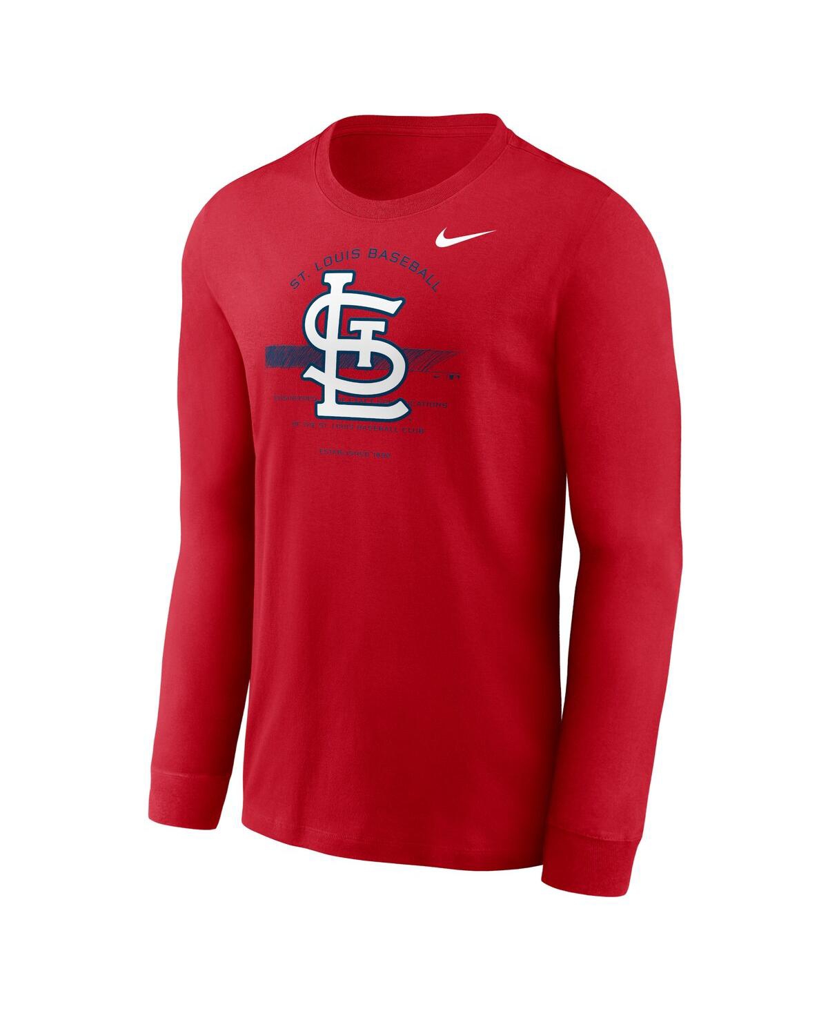 Shop Nike Men's  Red St. Louis Cardinals Over Arch Performance Long Sleeve T-shirt