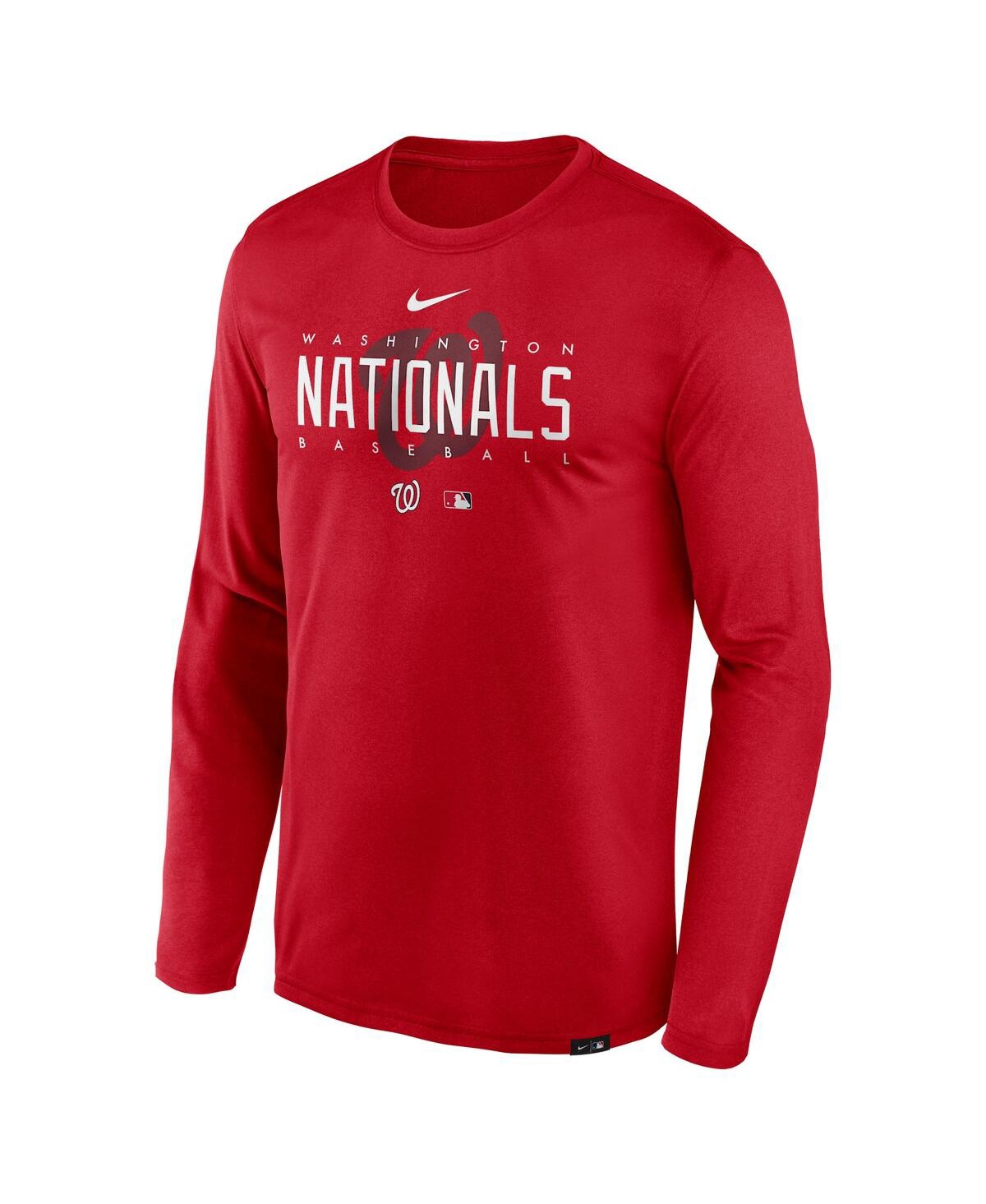 Men's NikeWashington Nationals Authentic Collection Team Logo Legend Performance Long Sleeve T-shirt - Red
