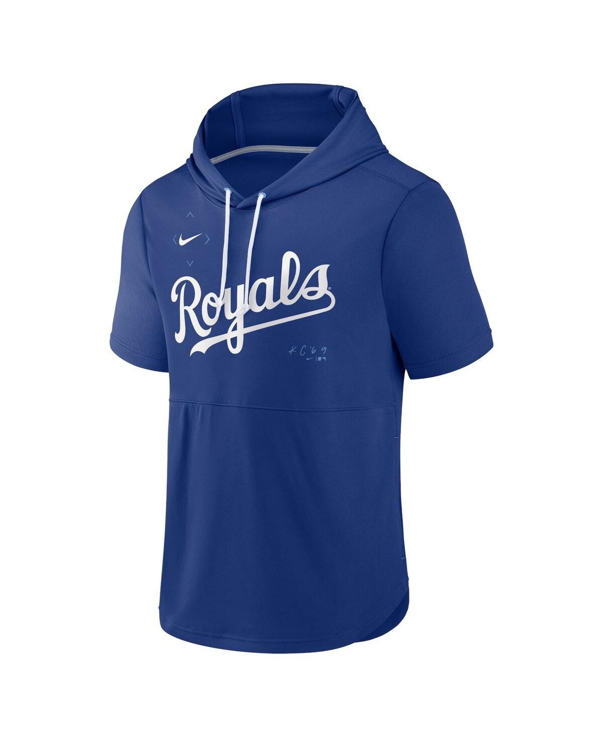 Shop Nike Men's  Royal Kansas City Royals Springer Short Sleeve Team Pullover Hoodie