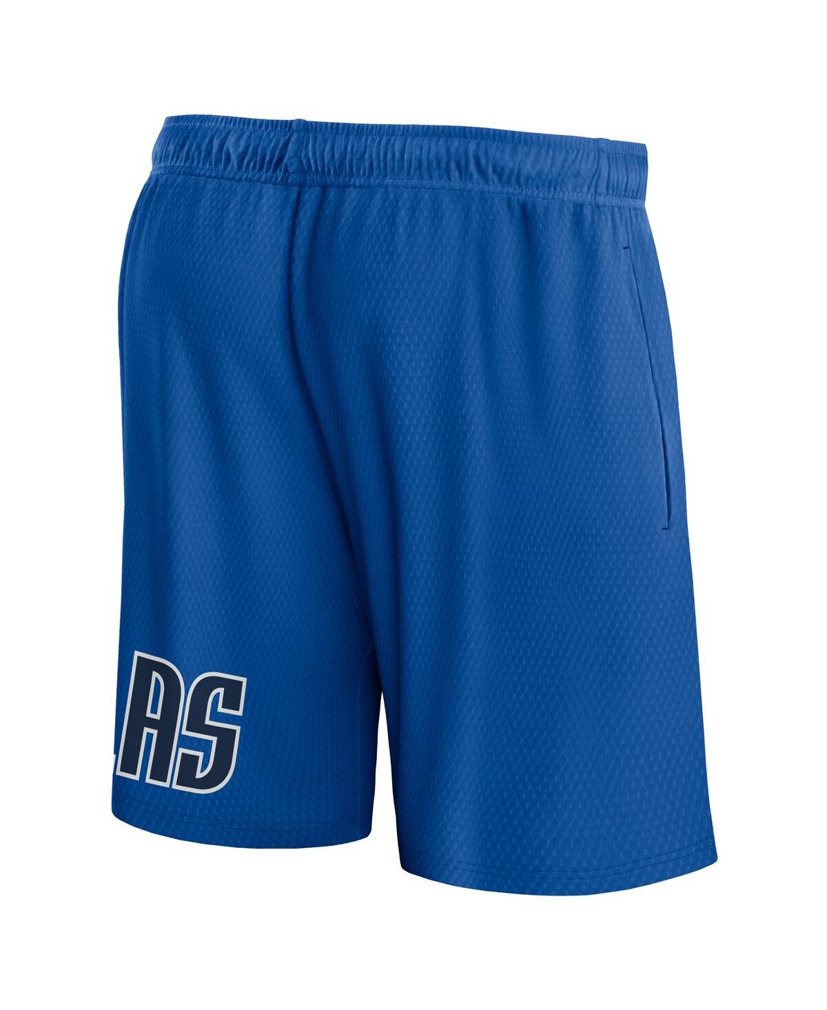Shop Fanatics Men's  Royal Dallas Mavericks Free Throw Mesh Shorts