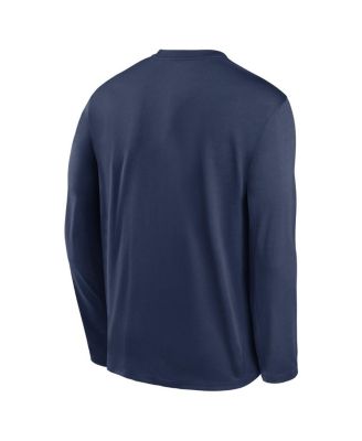 Men's Navy Tampa Bay Rays Authentic Collection Team Logo Legend Performance Long Sleeve T-shirt