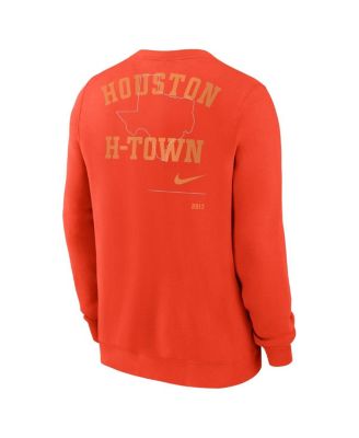Men's Orange Houston Astros Statement Ball Game Fleece Pullover Sweatshirt