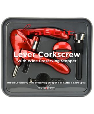 Metrokane - Rabbit Lever Corkscrew w/ Wine Preserving Stopper Set - A Macy's Exclusive